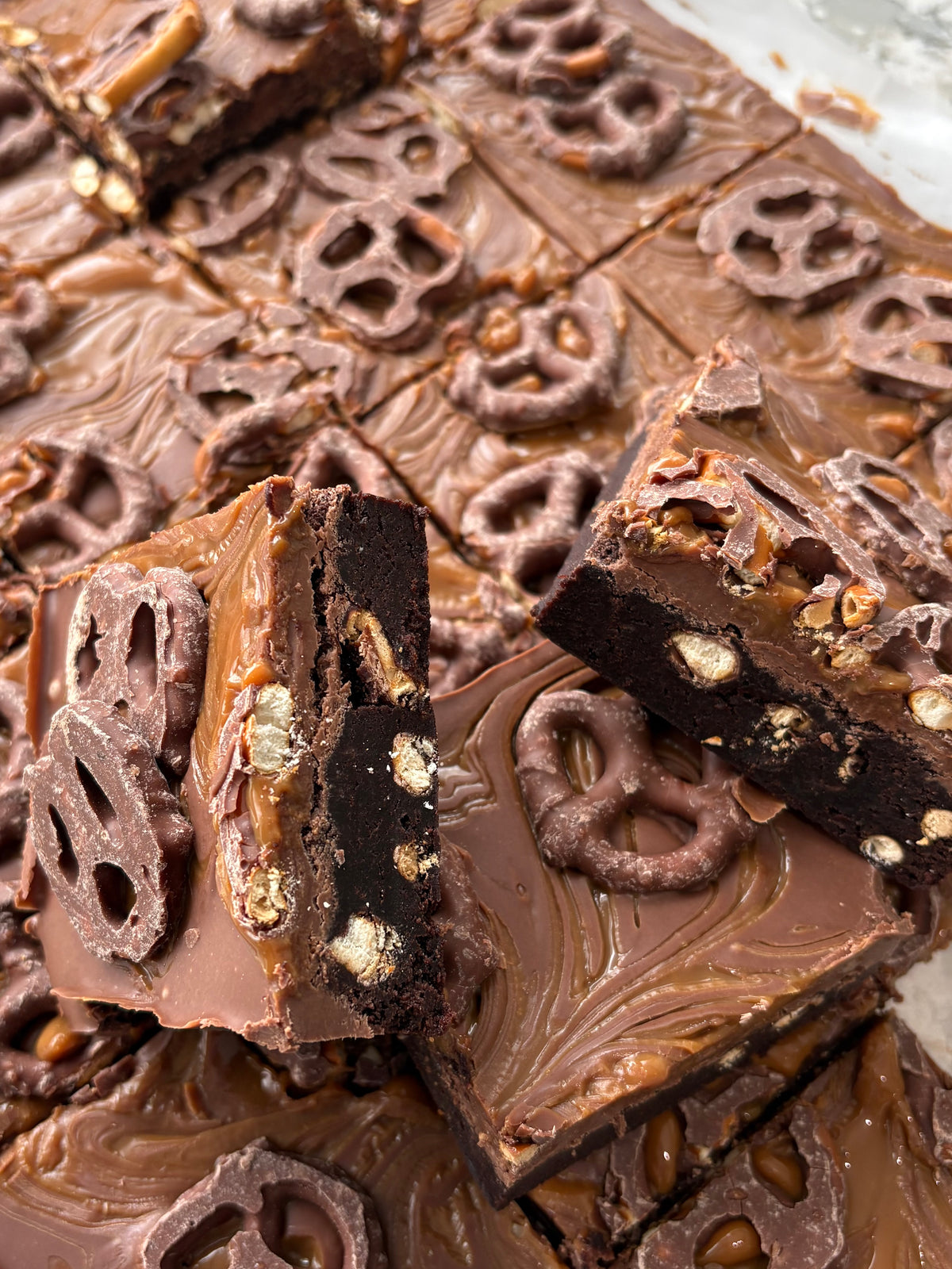 Caramel Pretzel Brownie digital recipe by Lilly White Cakes