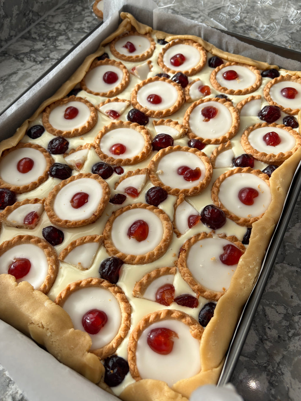 Cherry Bakewell Cookie Pie