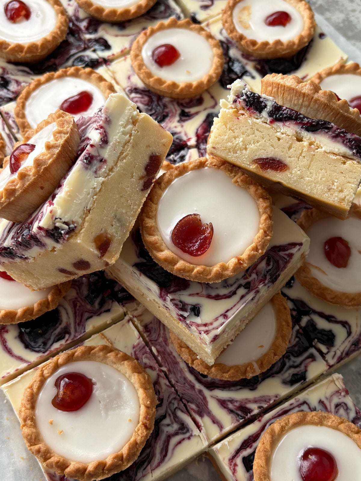 Cherry Bakewell Blondie by Lilly White Cakes