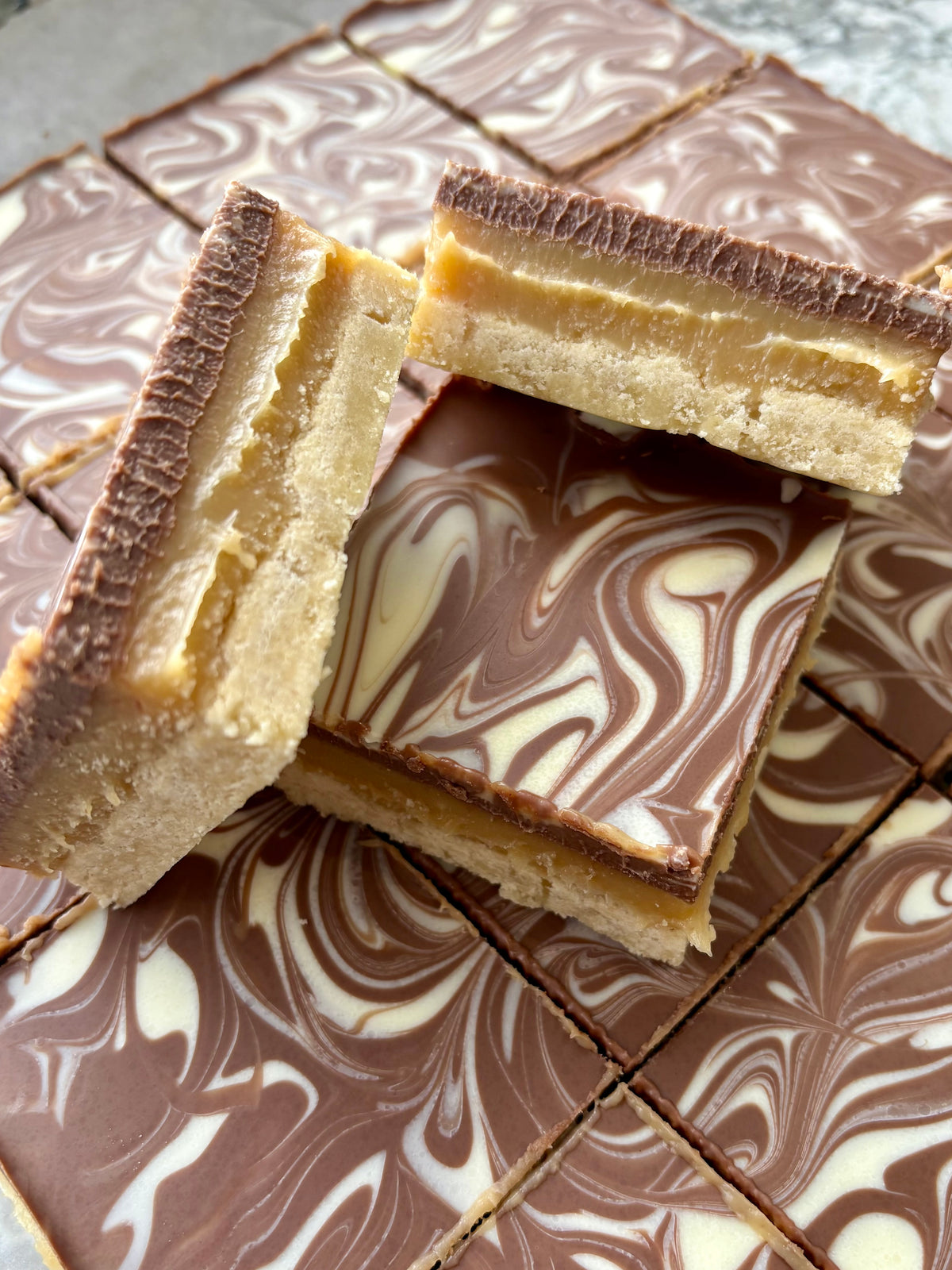 Millionaires shortbread by Lilly White Cakes